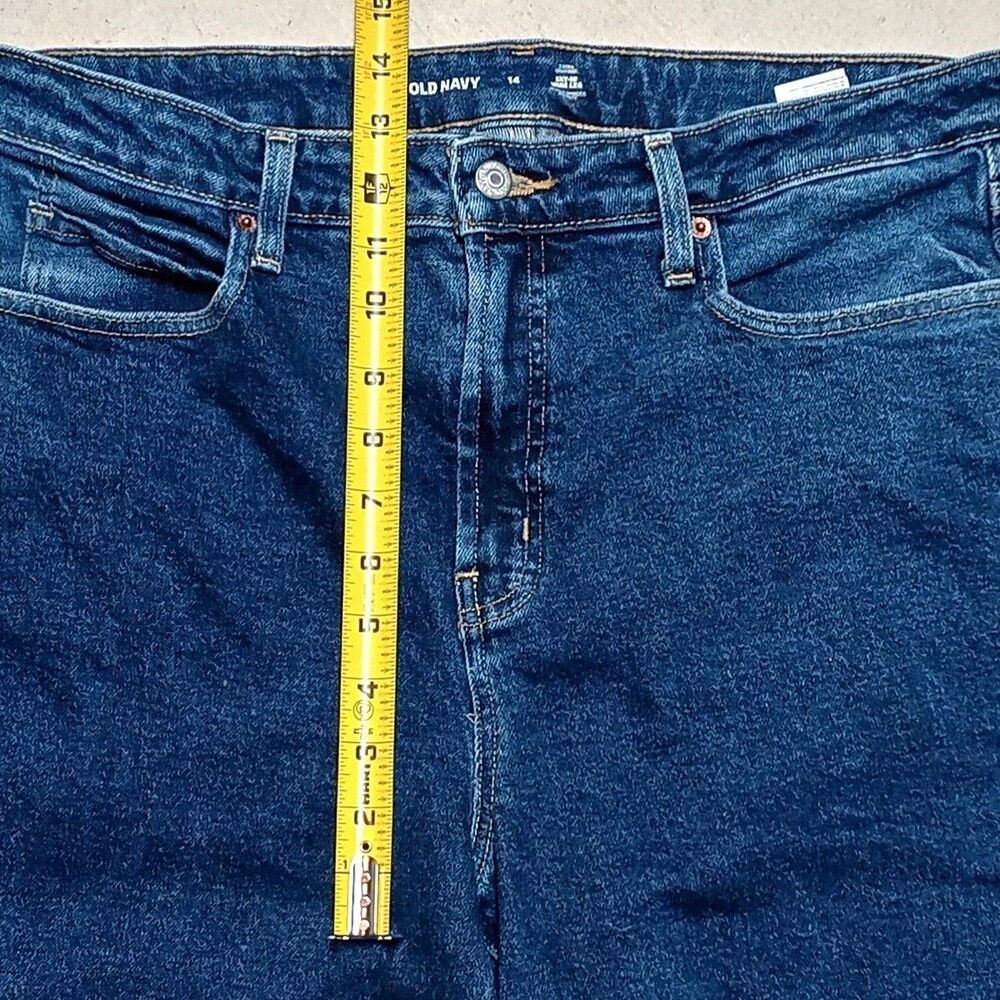 Old Navy Sky Hi Wide Leg Jeans Womens Size 14 Extra High Rise Stretch Denim - Picture 8 of 9